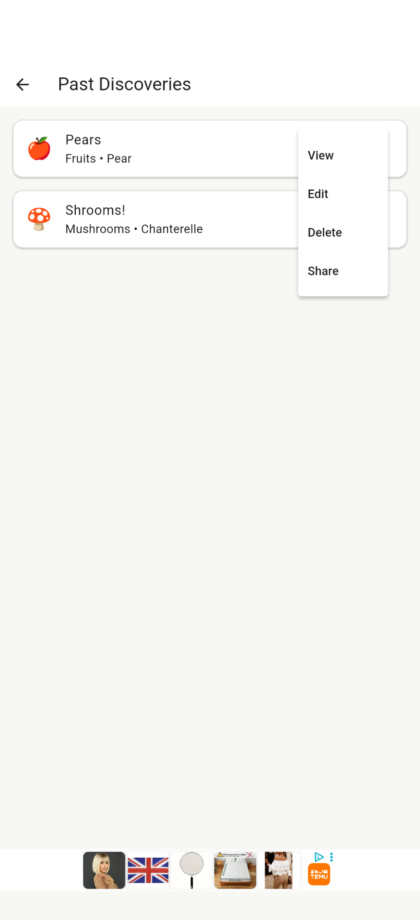 Discovery detail and actions